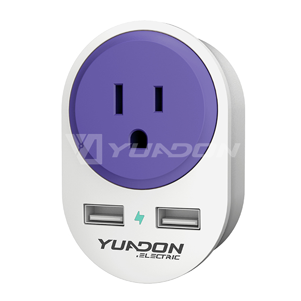 USA to Europe travel adapter with 2 USB YUADON US to EU plug adaptor